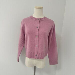 Chanel Pink Cashmere Cardigan--Size 38